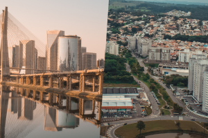 Fotos das cidades de São Paulo e Florianópolis